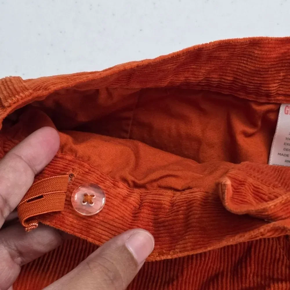 Gymboree Girls Vintage Corduroy Cute Cat Orange Rust Skort Size 12